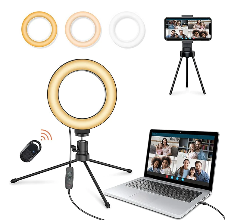 Jeemak PC46 6-Inch Selfie Ring Light with Stand