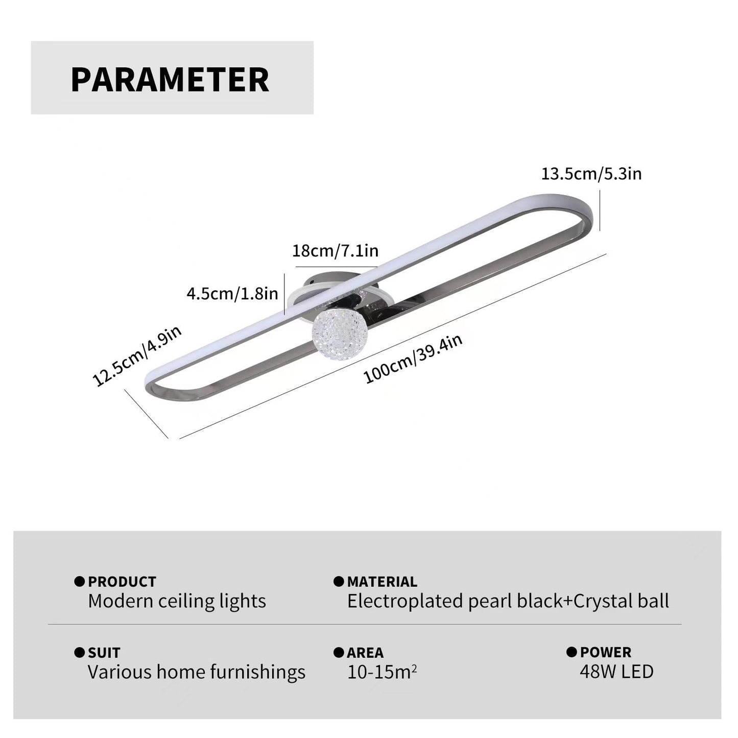 Dimmable LED Ceiling Lamp(48W 2880lm)