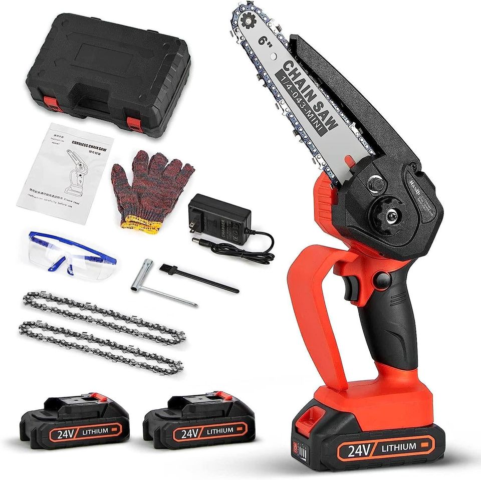 Mini Chainsaw 6-Inch Cordless,Battery Powered Handheld