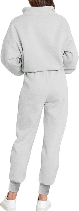 JJAI Sweatsuit Set for Women half Zip Sweatshirt Jogger Pants with Pockets