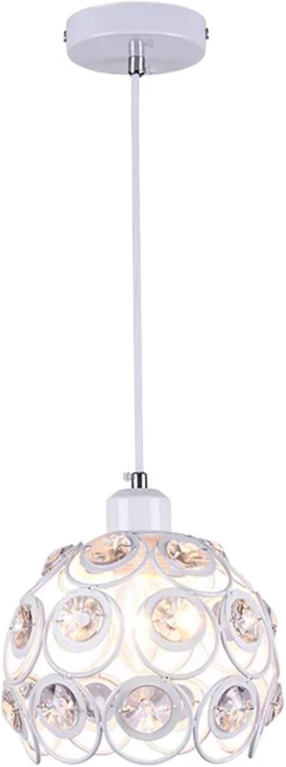 Modern Crystal Chandelier Pendant Fixture Ceiling Lights (lamp) Adjustable for Bedroom Living Room Corridor Decorative Lights Fixtures (White)