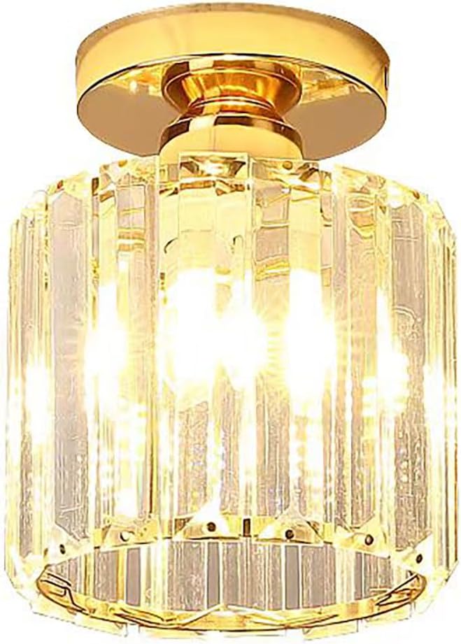 Crystal Chandeliers Sputnik Ceiling Light Black Flush Mount Ceiling Small Bathroom Chandelier Modern Hallway Pendant Light Fixtures (Gold Ceiling Light)