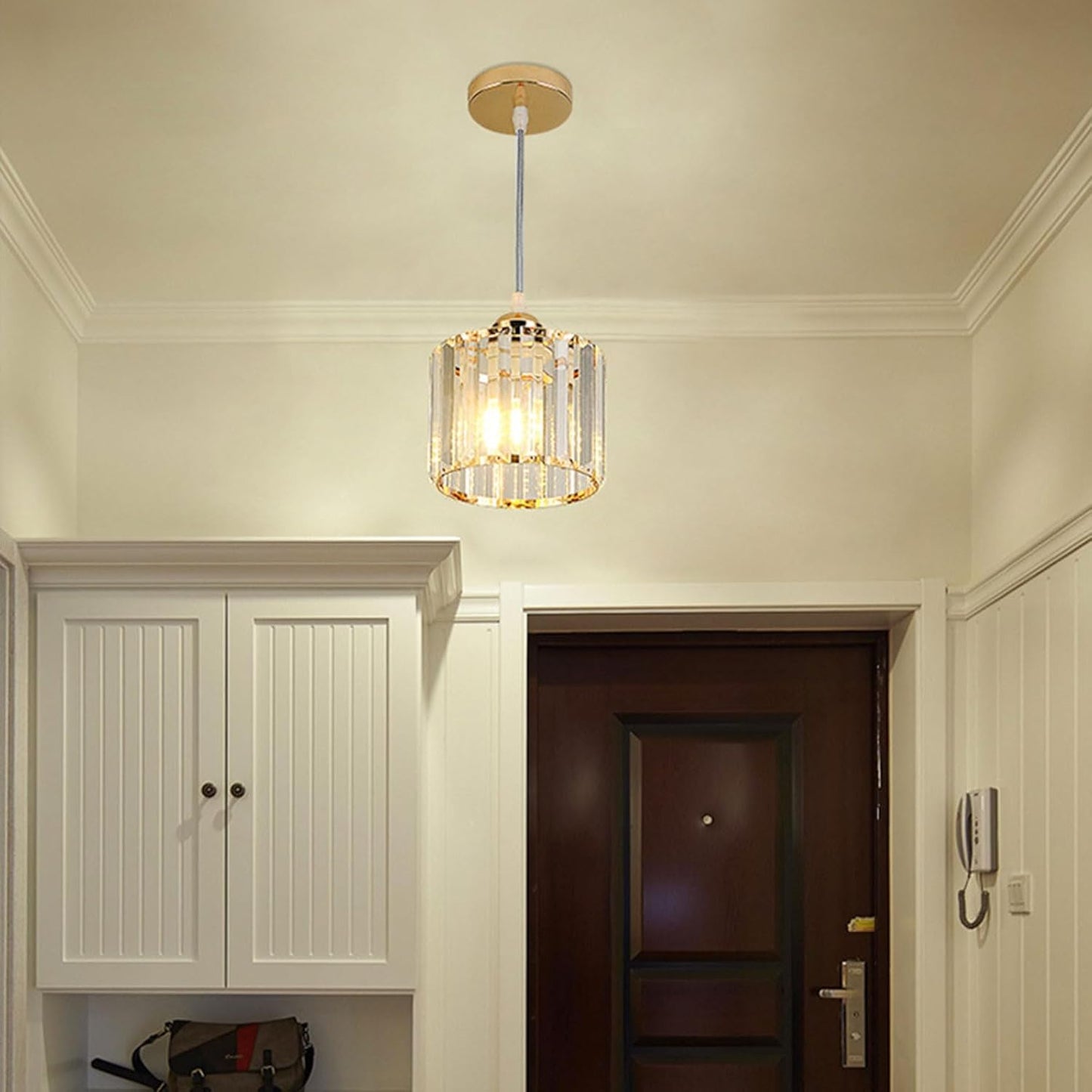 Crystal Chandeliers Sputnik Ceiling Light Black Flush Mount Ceiling Small Bathroom Chandelier Modern Hallway Pendant Light Fixtures (Gold)
