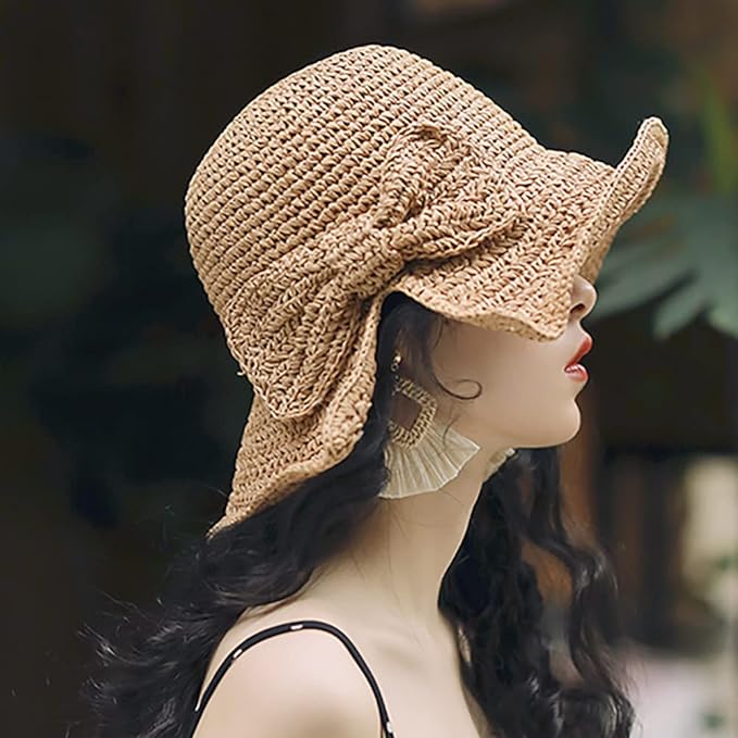 Foldable Wide Brim Floppy Straw Beach Sun Hat