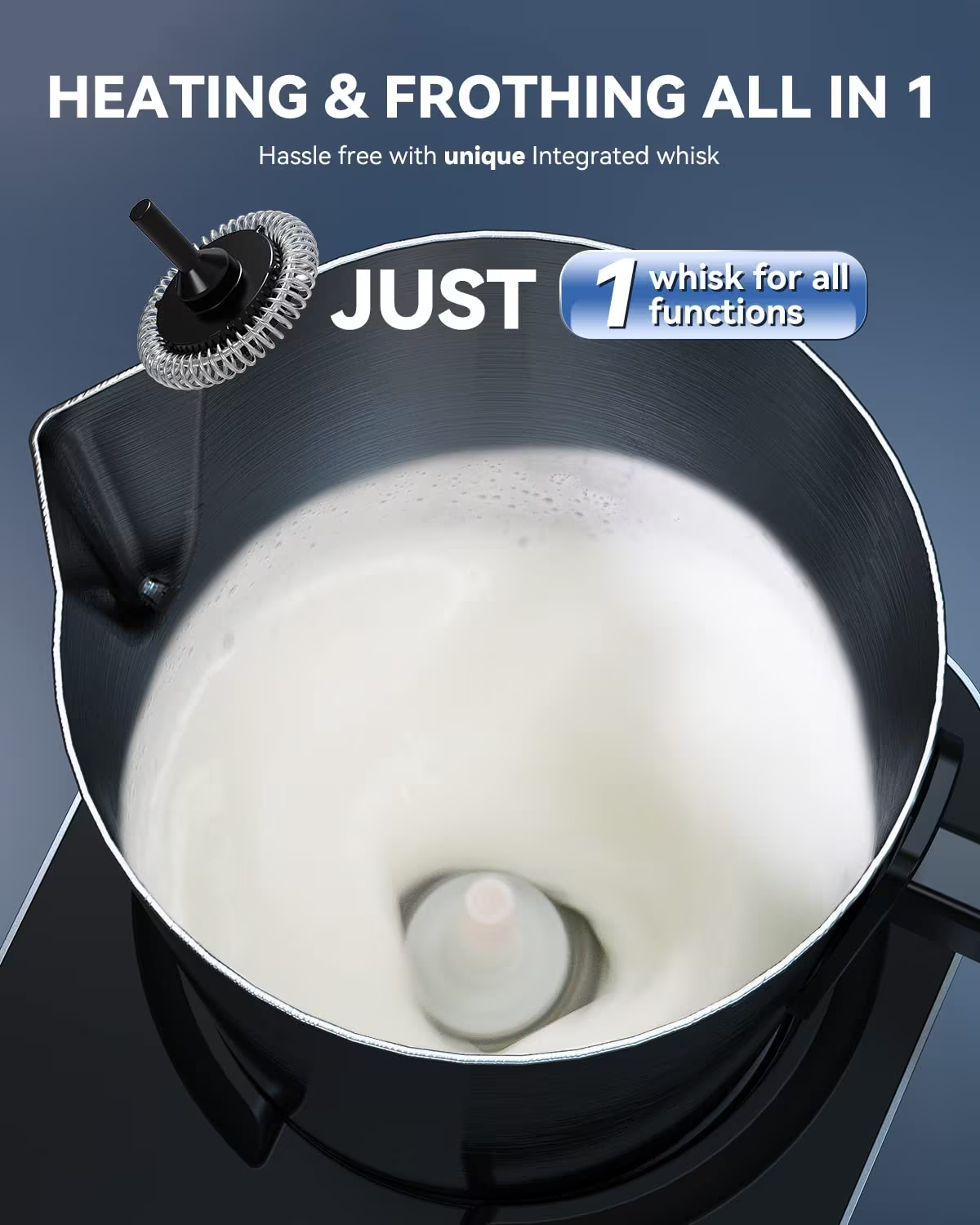 Wamife 4 in 1 Detachable Milk Frother and Steamer