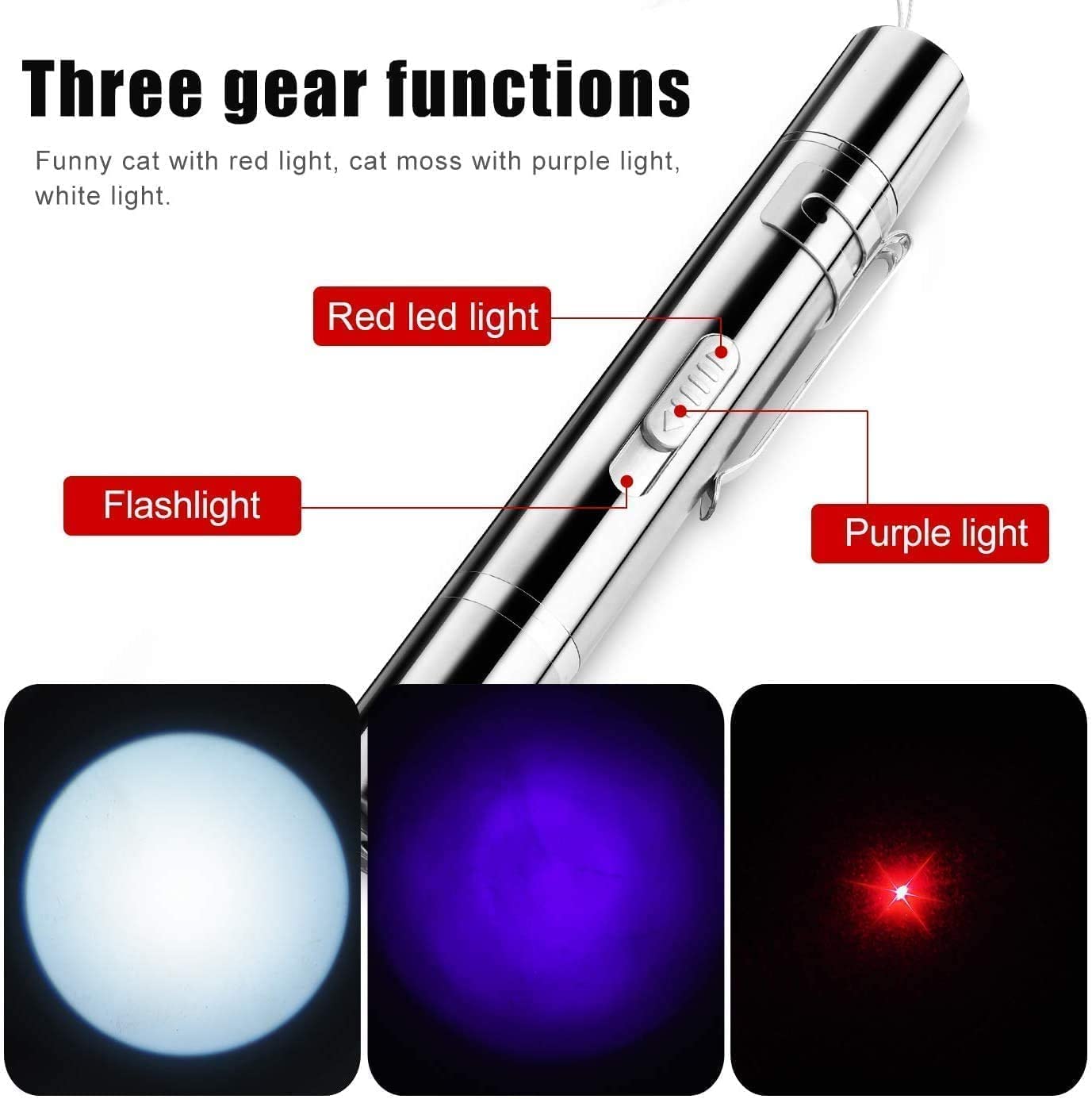 Multi Pattern LED Pointer Light Interactive Kitten Toy