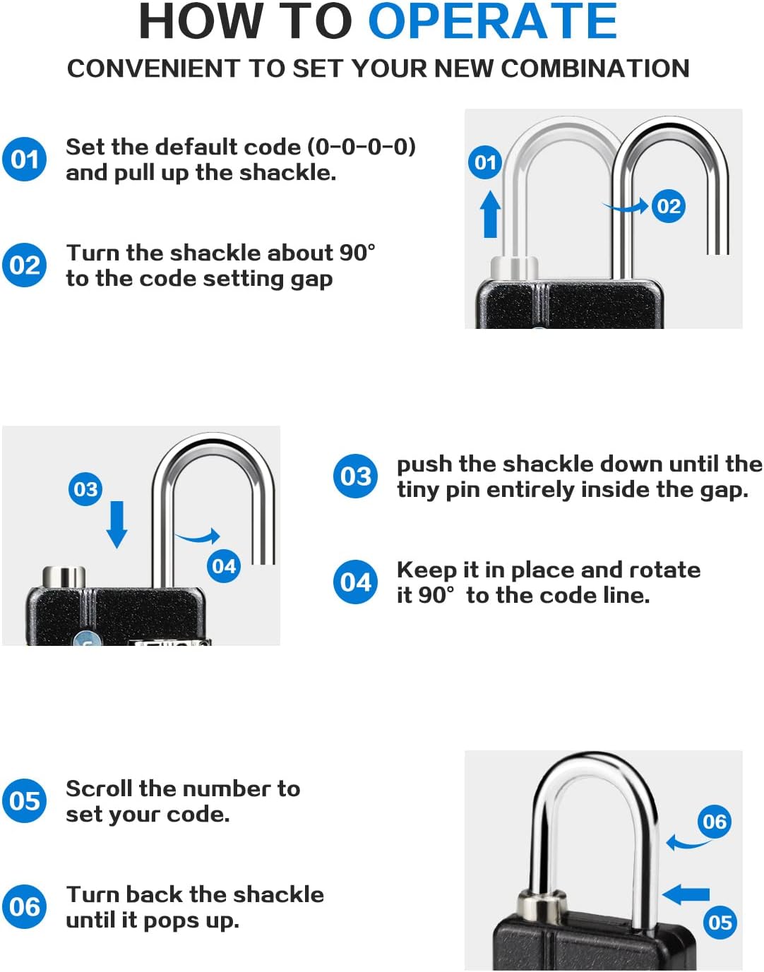 Worve 2 Pack Combination Lock 4 Digit Outdoor Waterproof Padlock