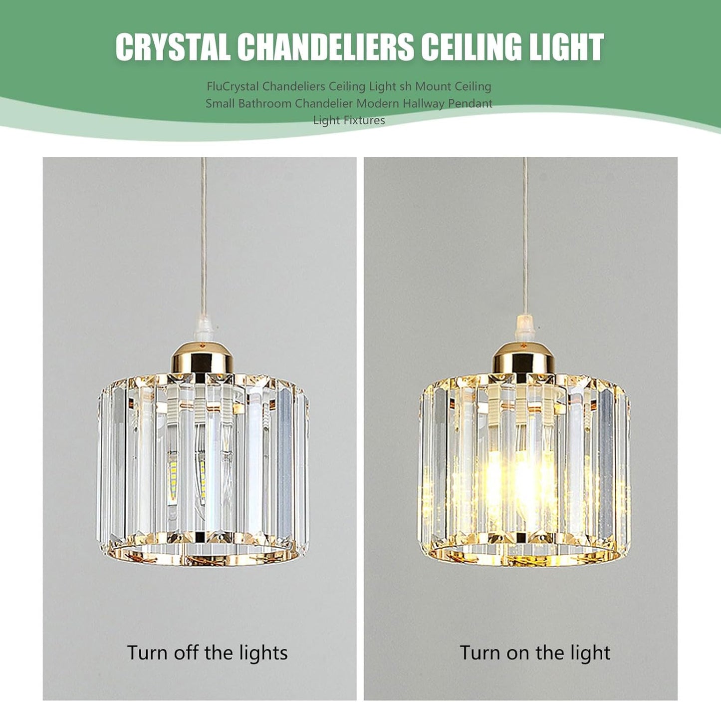 Crystal Chandeliers Sputnik Ceiling Light Black Flush Mount Ceiling Small Bathroom Chandelier Modern Hallway Pendant Light Fixtures (Gold)