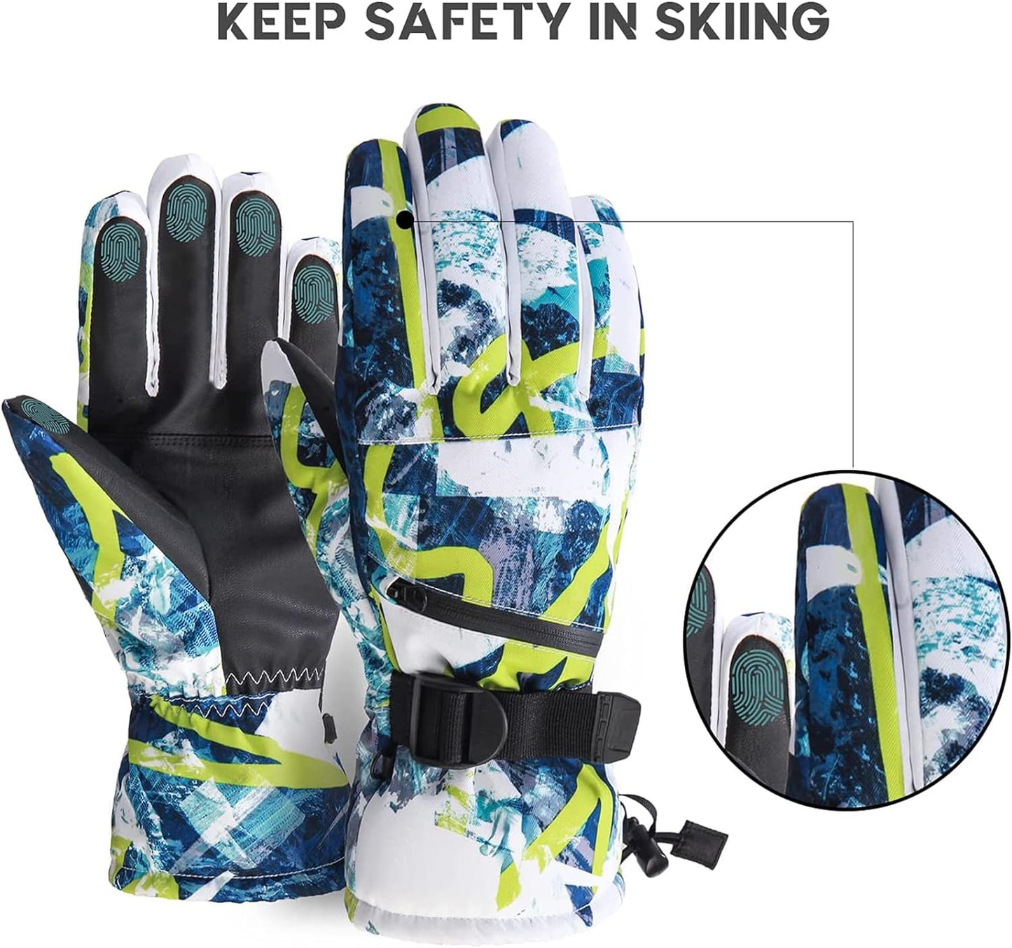 Ski Gloves,Waterproof Warm Touchscreen
