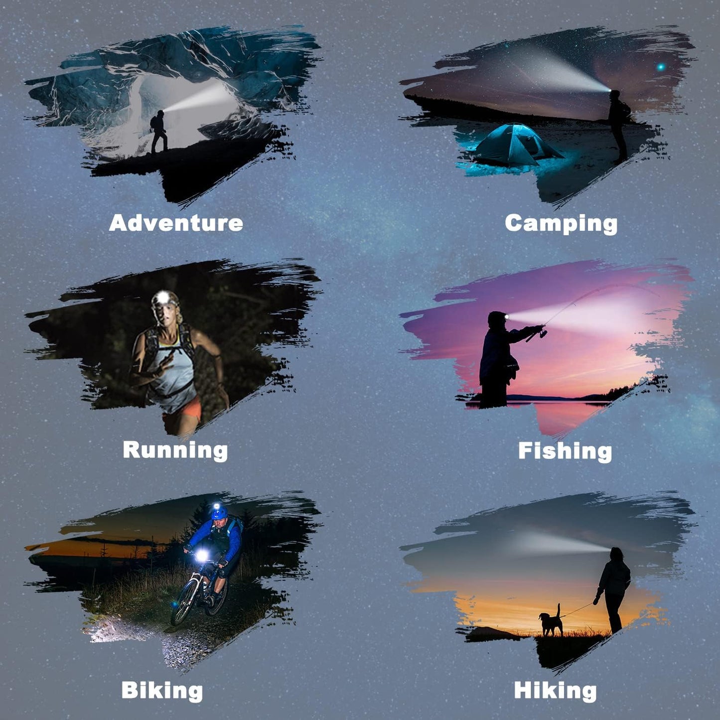 6 in 1 Rechargeable Headlamp