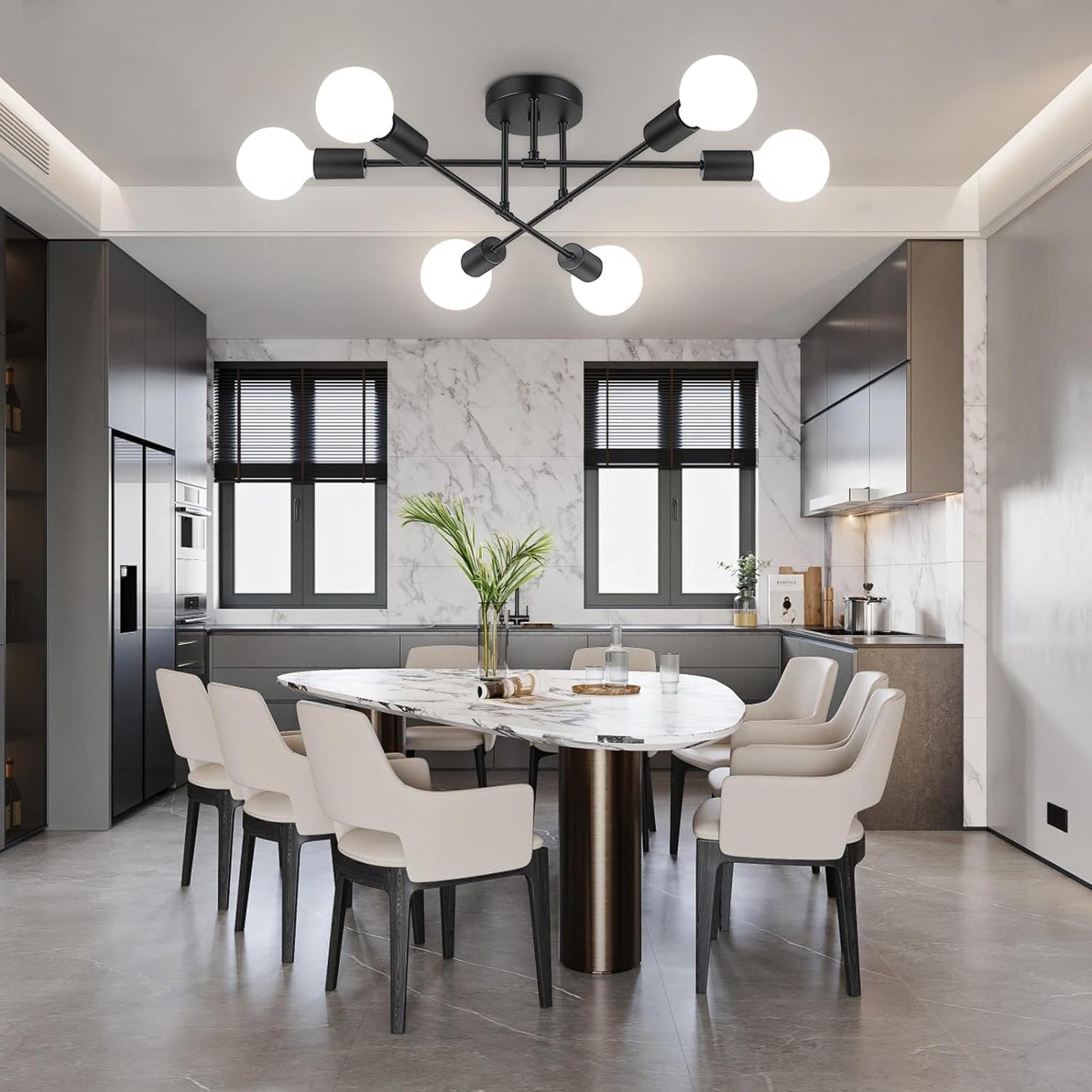 Modern Industrial Ceiling Light Fixtures, for Bedrrom Dining Room (Black2 No lamp)