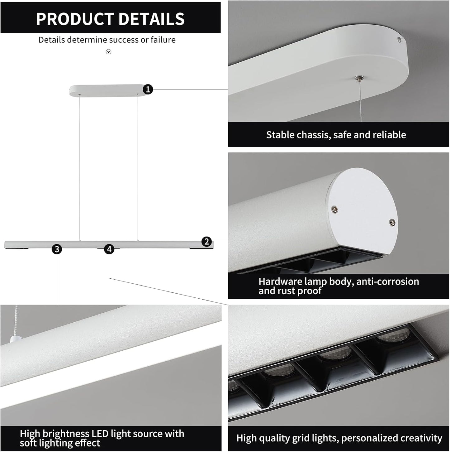 Garwarm Led Linear Light,47.2 in White,6000K