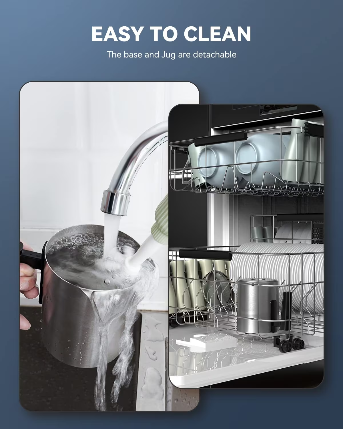 Wamife 4 in 1 Detachable Milk Frother and Steamer
