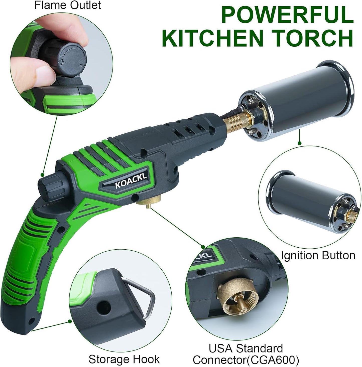 Koackl Powerful Propane Torch Head with Igniter, Gas Welding Equipment