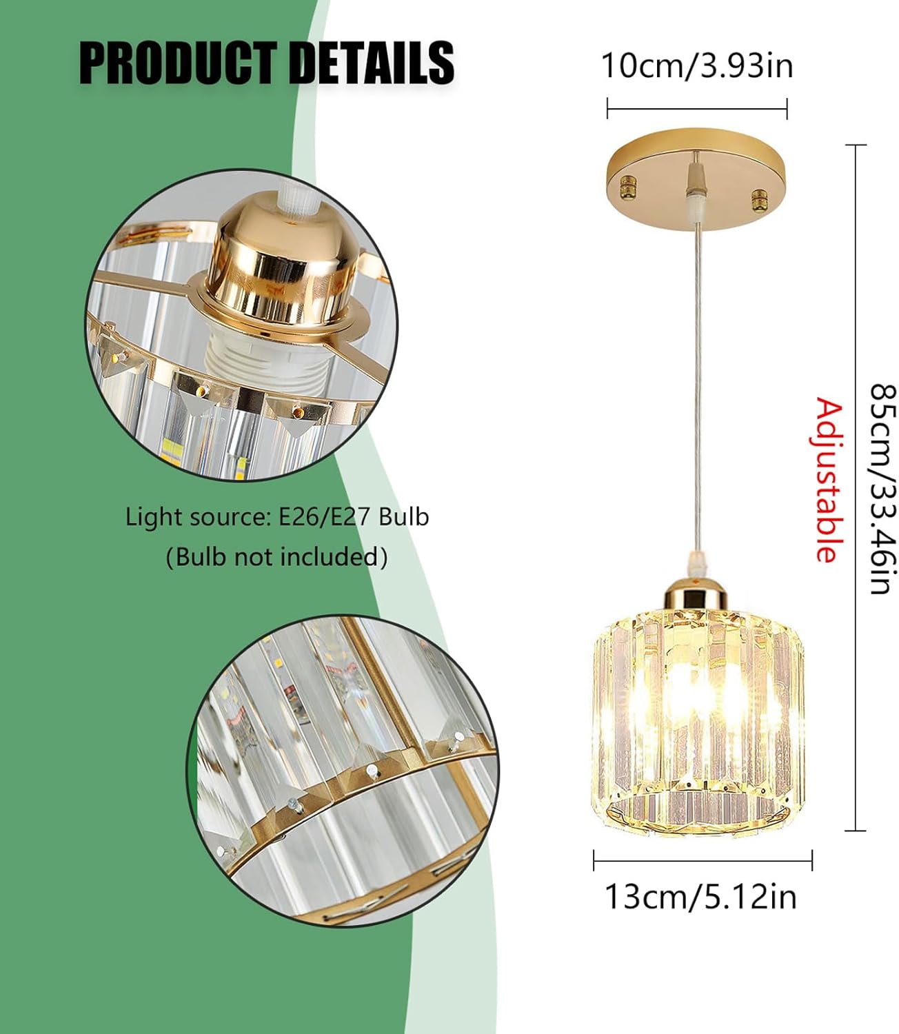 Crystal Chandeliers Sputnik Ceiling Light Black Flush Mount Ceiling Small Bathroom Chandelier Modern Hallway Pendant Light Fixtures (Gold)