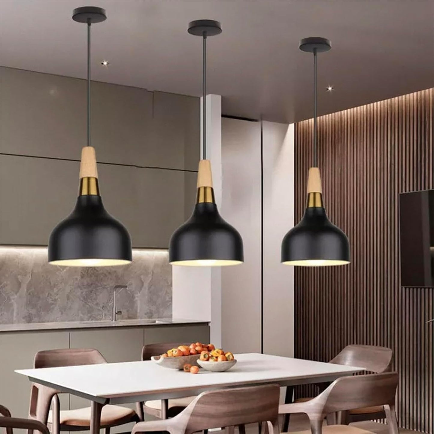 Sleek Black Macarons Chandelier Modern Industrial Light Fixture for Bedrooms
