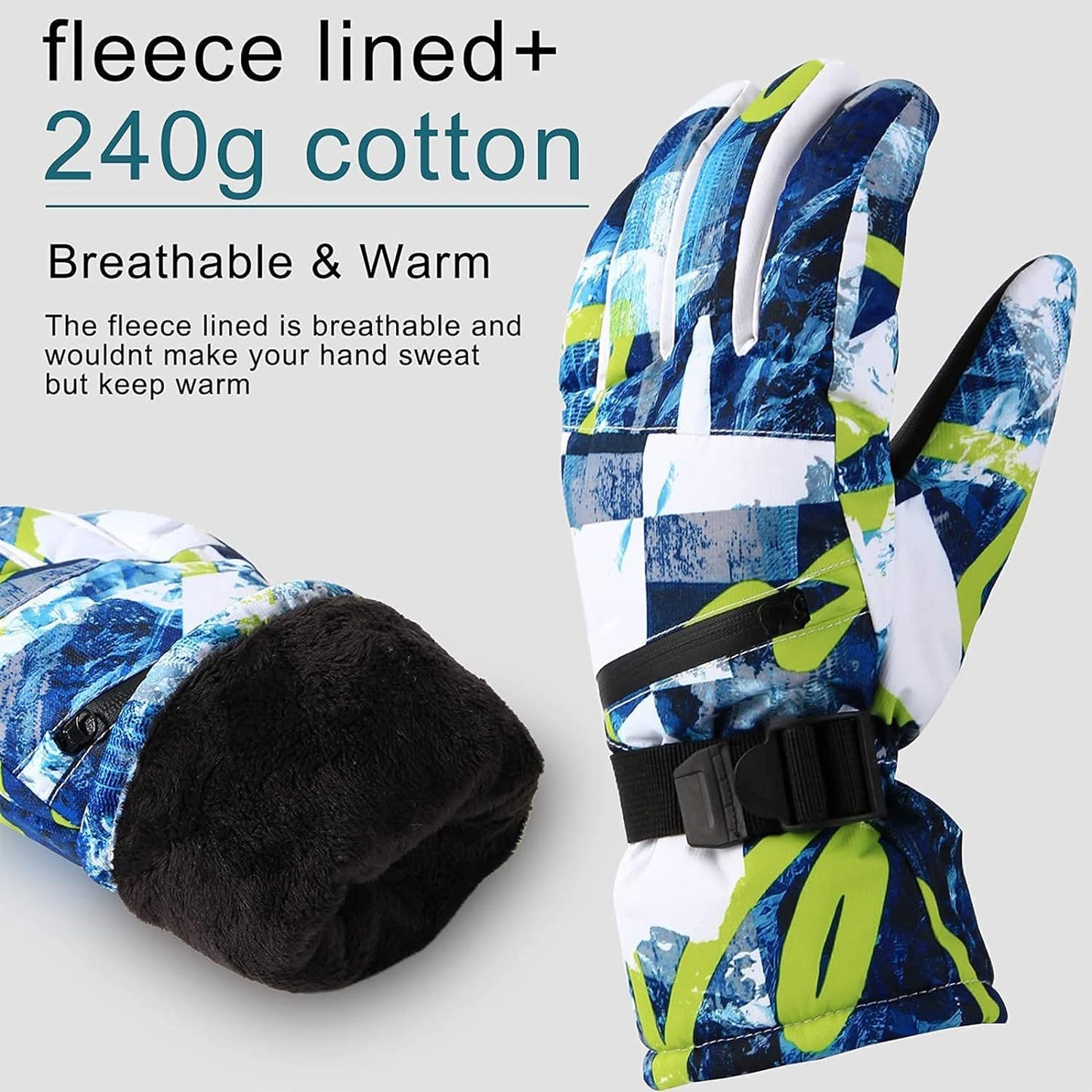 Ski Gloves,Waterproof Warm Touchscreen