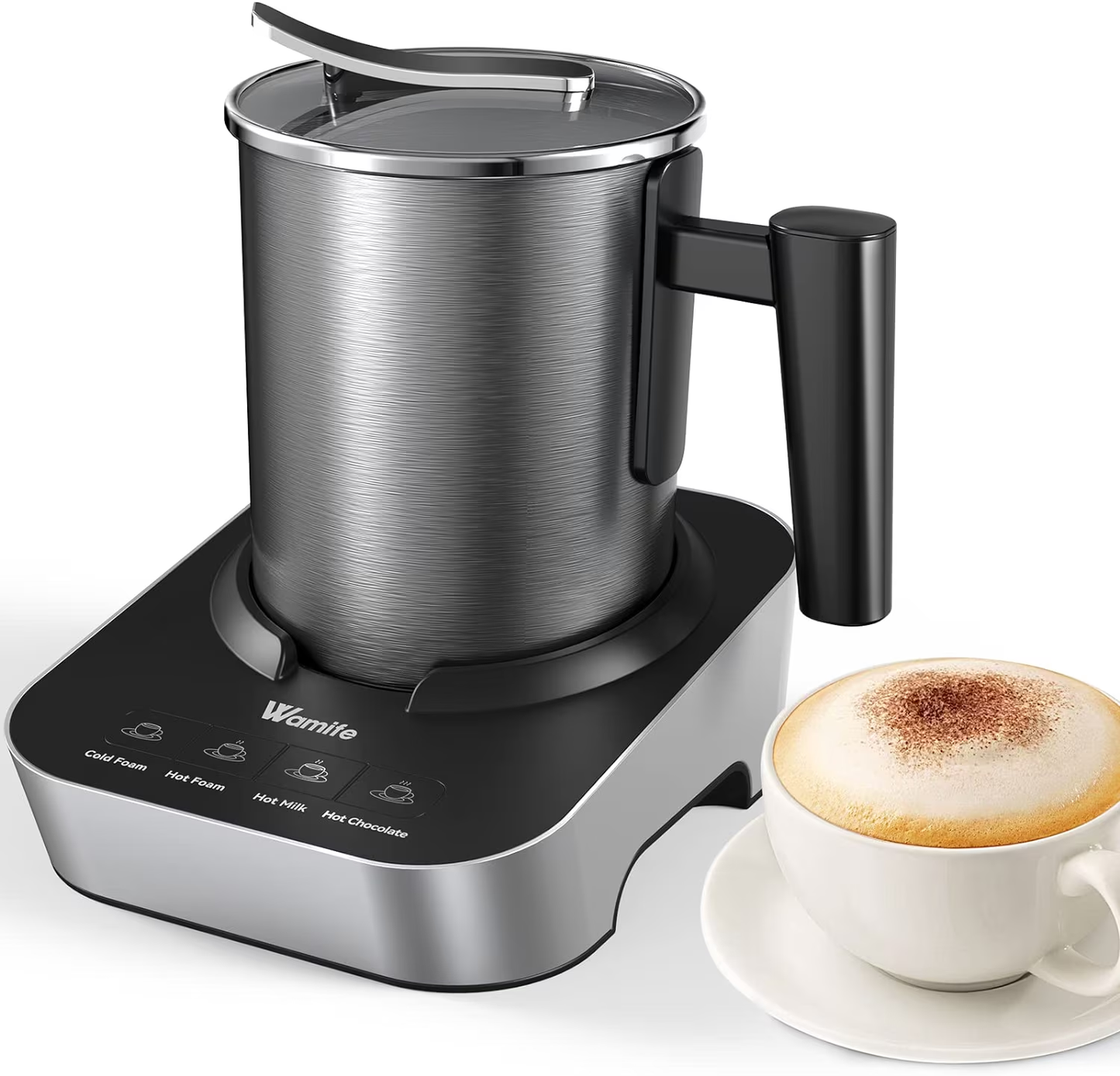 Wamife 4 in 1 Detachable Milk Frother and Steamer