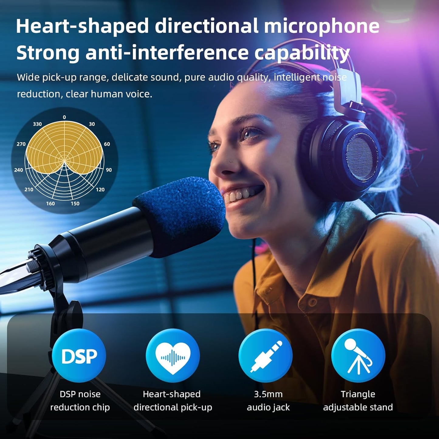 Podcast Equipment Bundle Includes Audio Mixer and BM800 Microphone