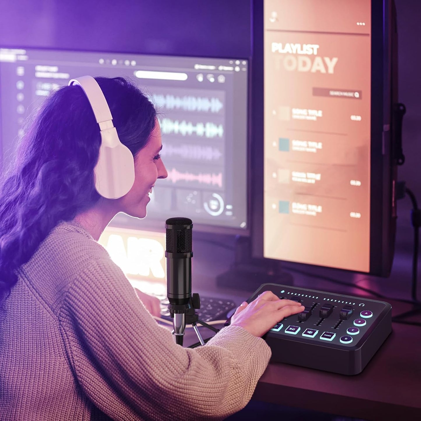 Podcast Equipment Bundle Includes Audio Mixer and BM800 Microphone