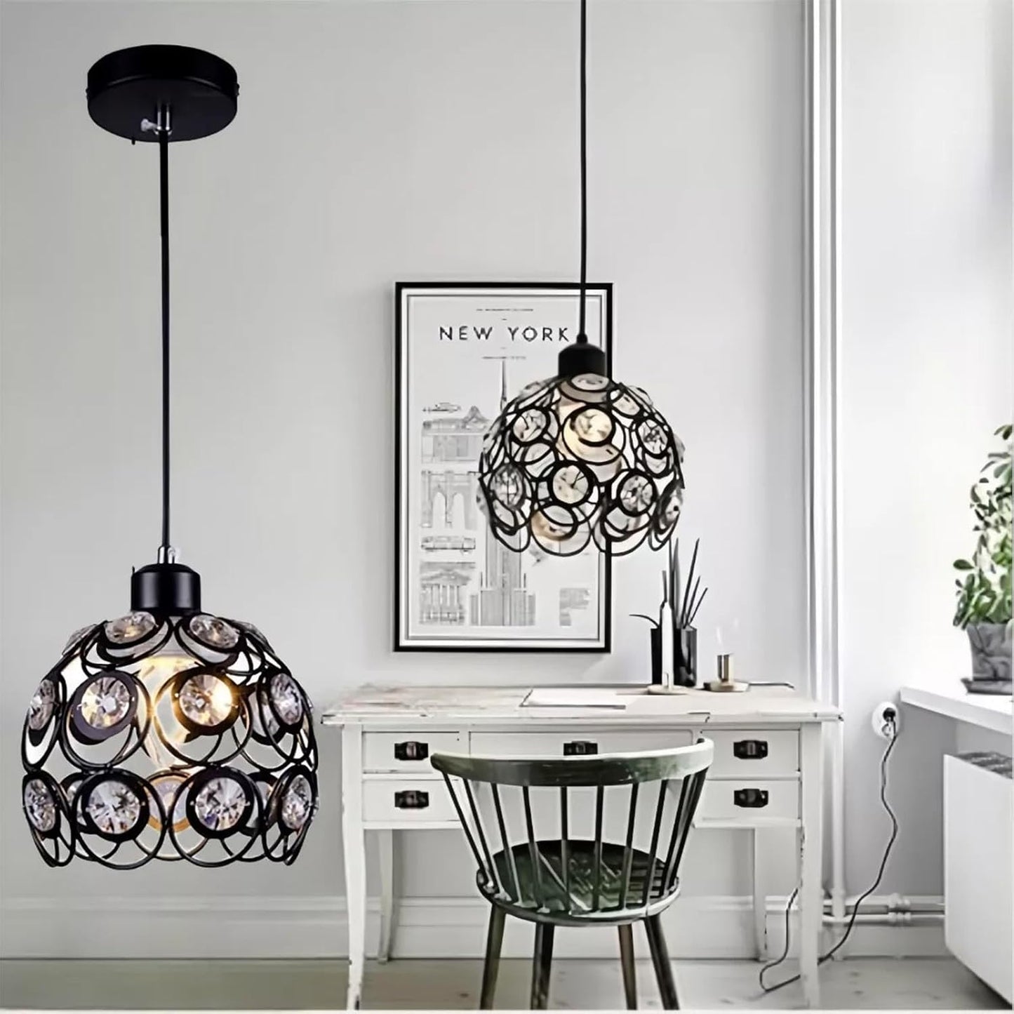 Modern Crystal Chandelier Pendant Fixture Ceiling Lights Adjustable for Bedroom Living Room Corridor Decorative Lights Fixtures