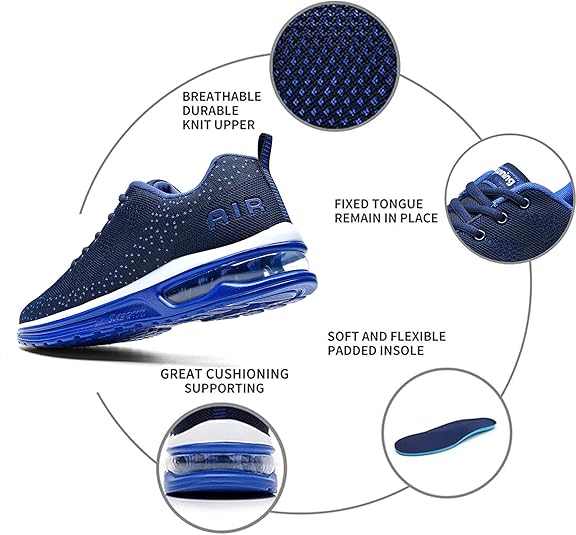 QAUPPE Men's Air Running Shoes – Lightweight Athletic Sneakers for Running, Tennis & Trail