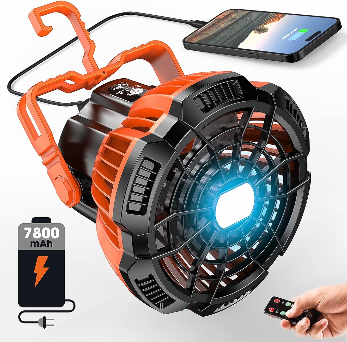 Movable Fan Rechargeable Portable Light
