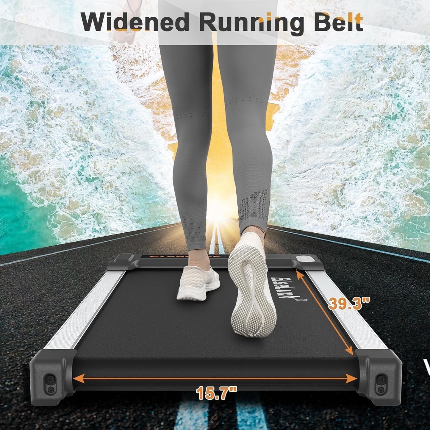 Elseluck Walking Pad, Under Desk Treadmill for Home Office, 2 in 1 Portable Walking Treadmill