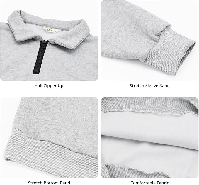 JJAI Sweatsuit Set for Women half Zip Sweatshirt Jogger Pants with Pockets
