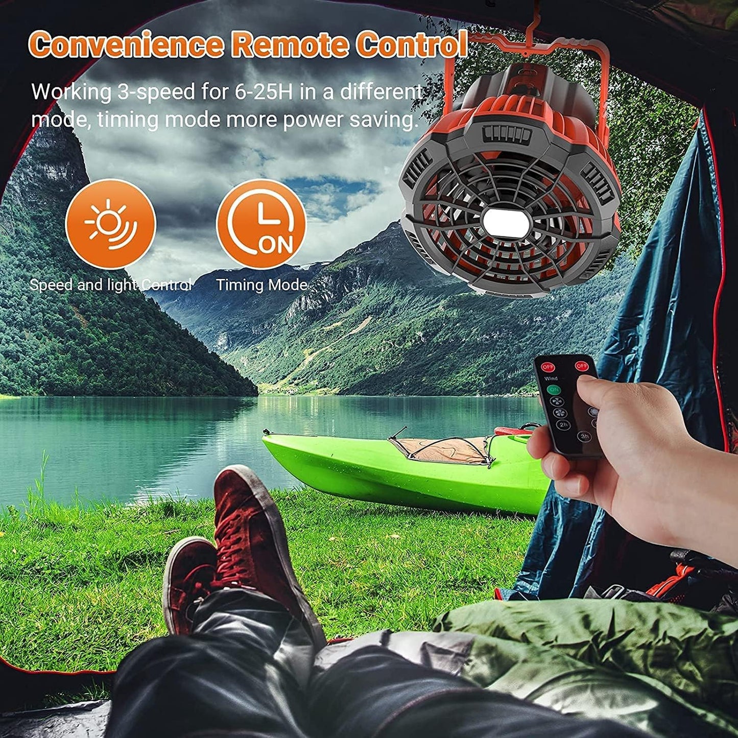 Movable Fan Rechargeable Portable Light