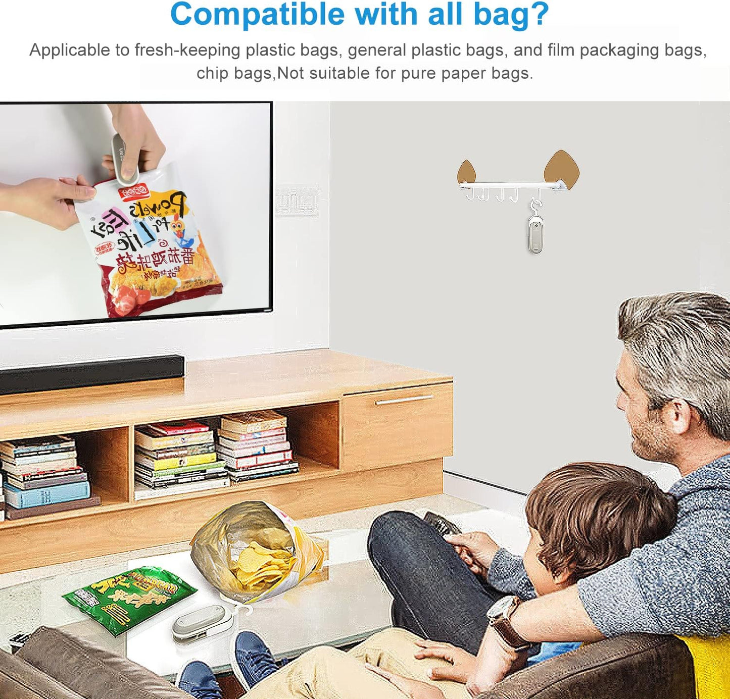 2-in-1 Bag Sealer, longzon Mini Portable Sealer
