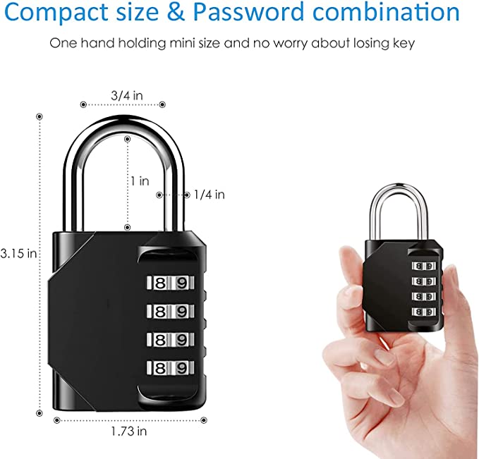 Combination Lock 4 Digit Outdoor Waterproof Padlock