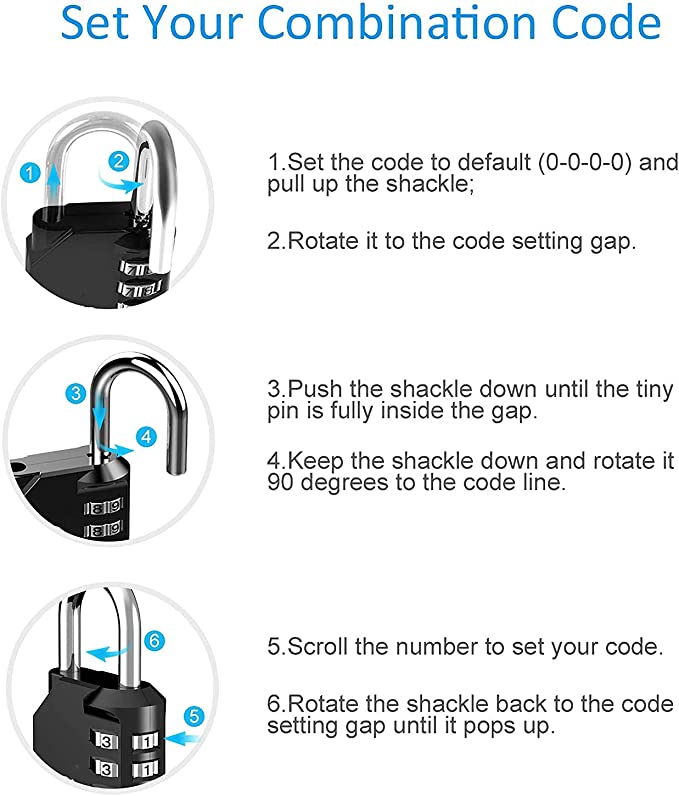 Combination Lock 4 Digit Outdoor Waterproof Padlock