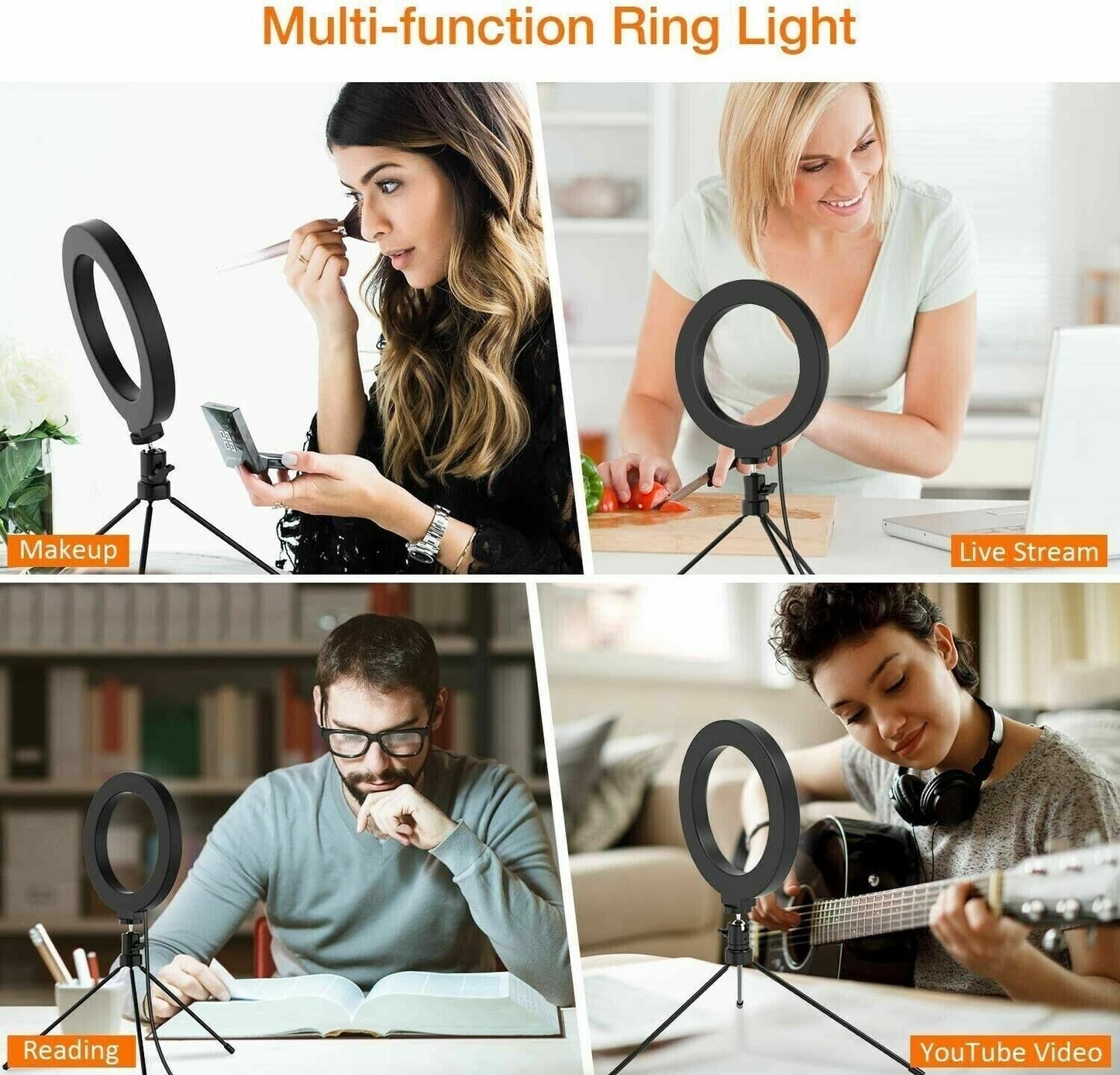 Jeemak PC46 6-Inch Selfie Ring Light with Stand