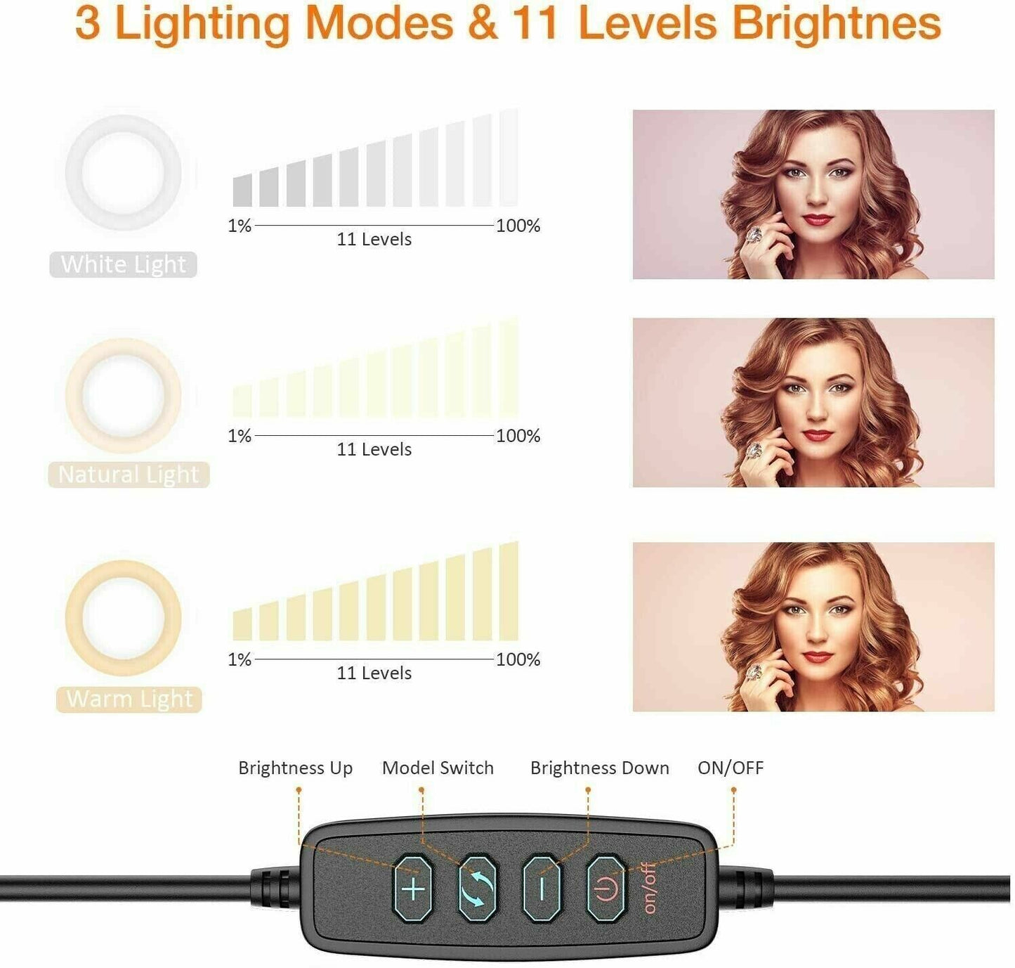Jeemak PC46 6-Inch Selfie Ring Light with Stand
