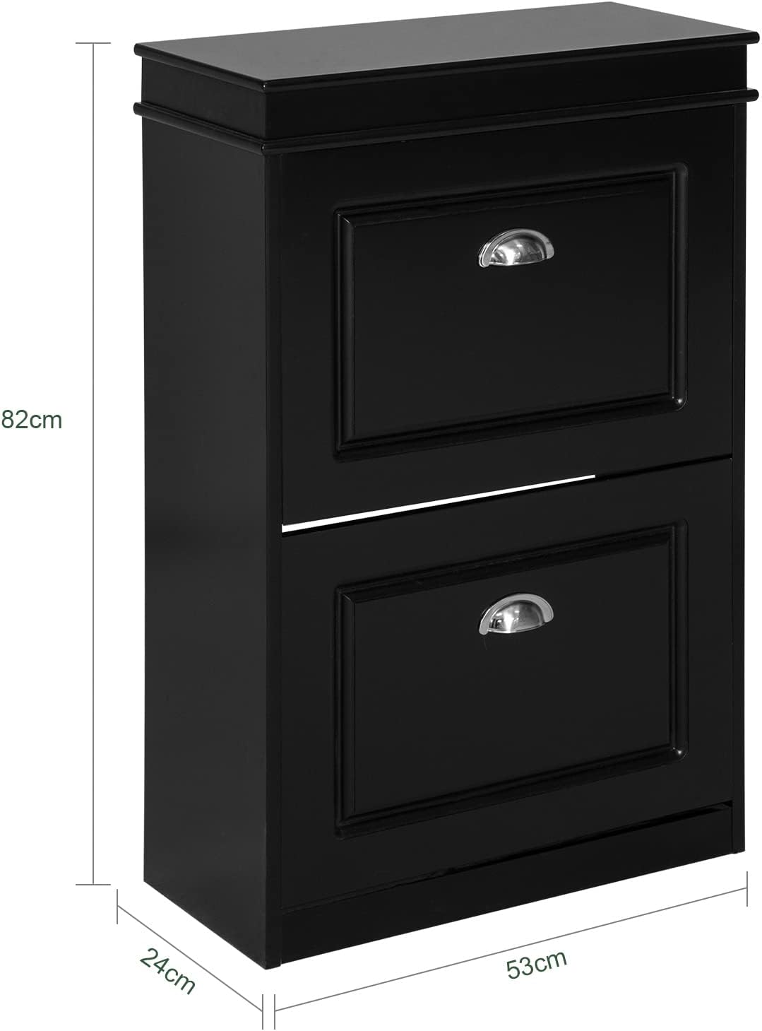 SoBuy Black Slim Shoe Cabinet with Flip-Drawers – FSR78-SCH