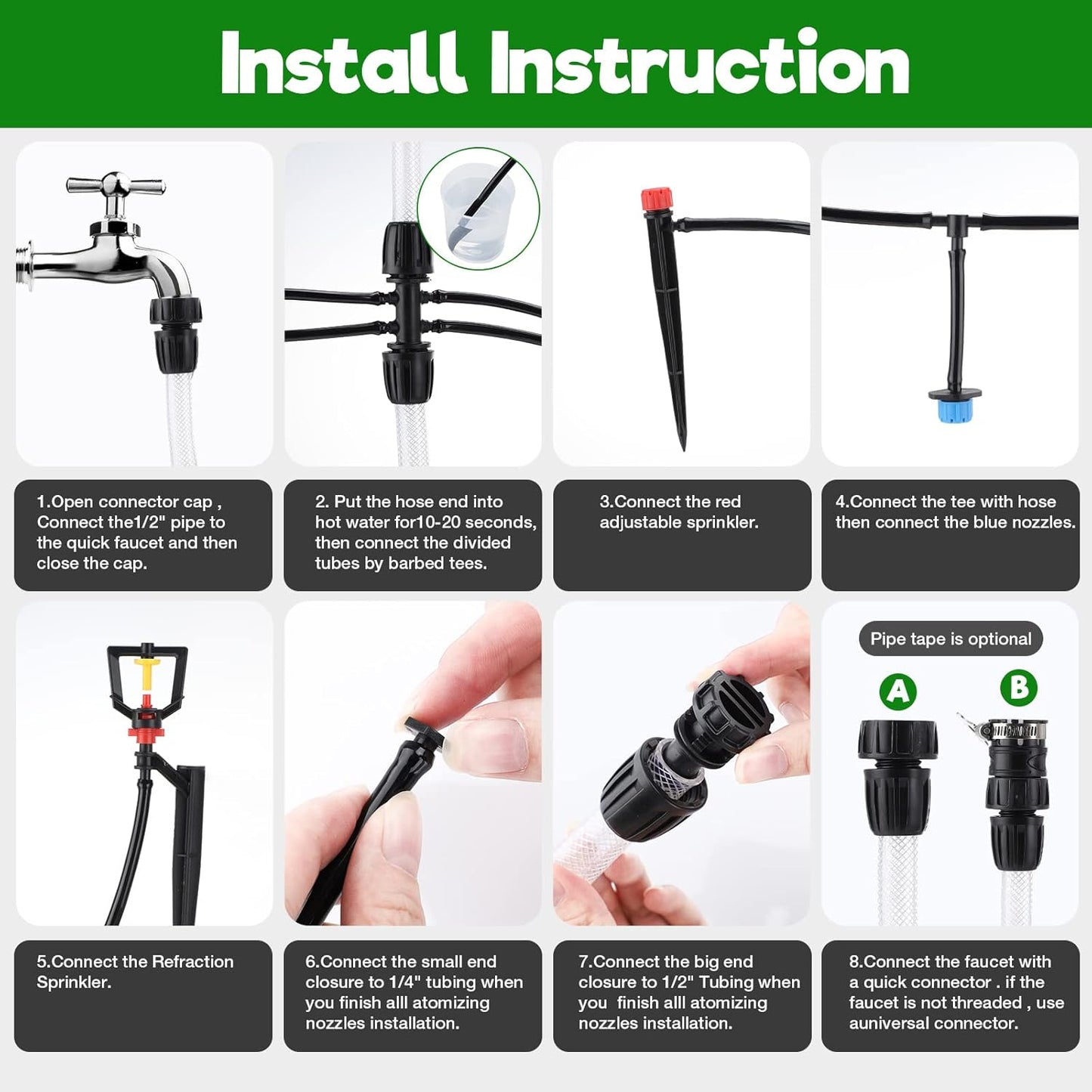 🌿 Professional 141FT Drip Irrigation Kit - Automatic Watering System