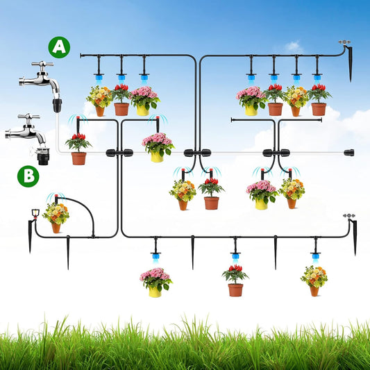 🌿 Professional 141FT Drip Irrigation Kit - Automatic Watering System