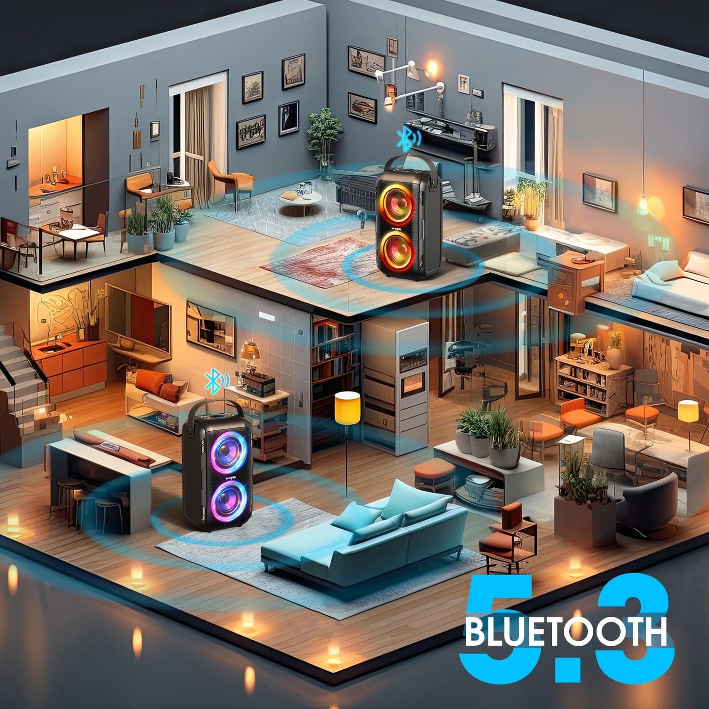 🎵🔥 W-KING T9-2 MEGA BASS Party Speaker | 80W | 105dB | 24H Playtime | LED Lights! 🔥🎵