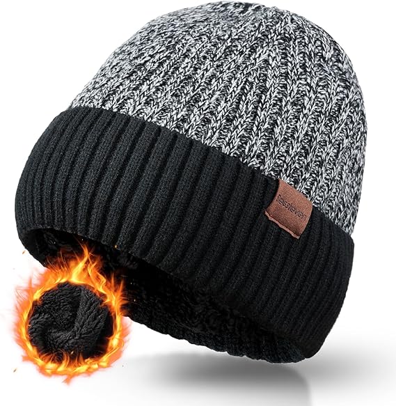 【🎄Perfect Winter Gift Beanie】BESSTEVEN Double Layer Knit Hat for Men & Women | Cold Weather Stretch Beanie for Skiing, Running, Daily Wear