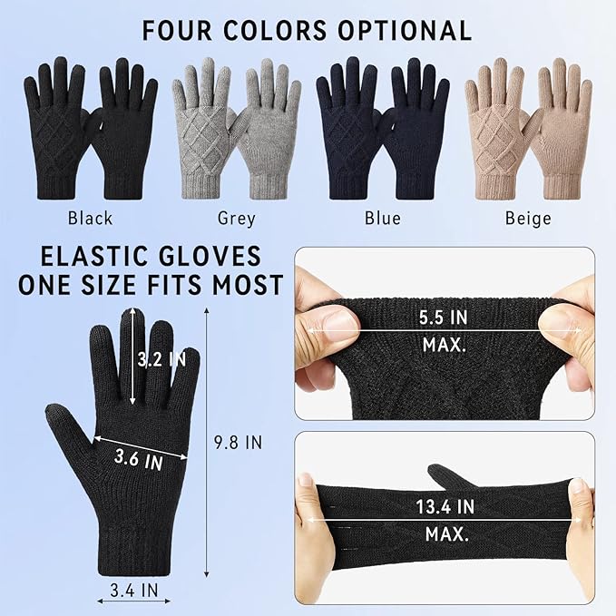 Cierto Women's Winter Gloves | Fashion Touchscreen Fleece Gloves ❄️ Elegant & Warm