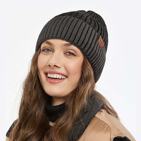 【🎄Perfect Winter Gift Beanie】BESSTEVEN Double Layer Knit Hat for Men & Women | Cold Weather Stretch Beanie for Skiing, Running, Daily Wear