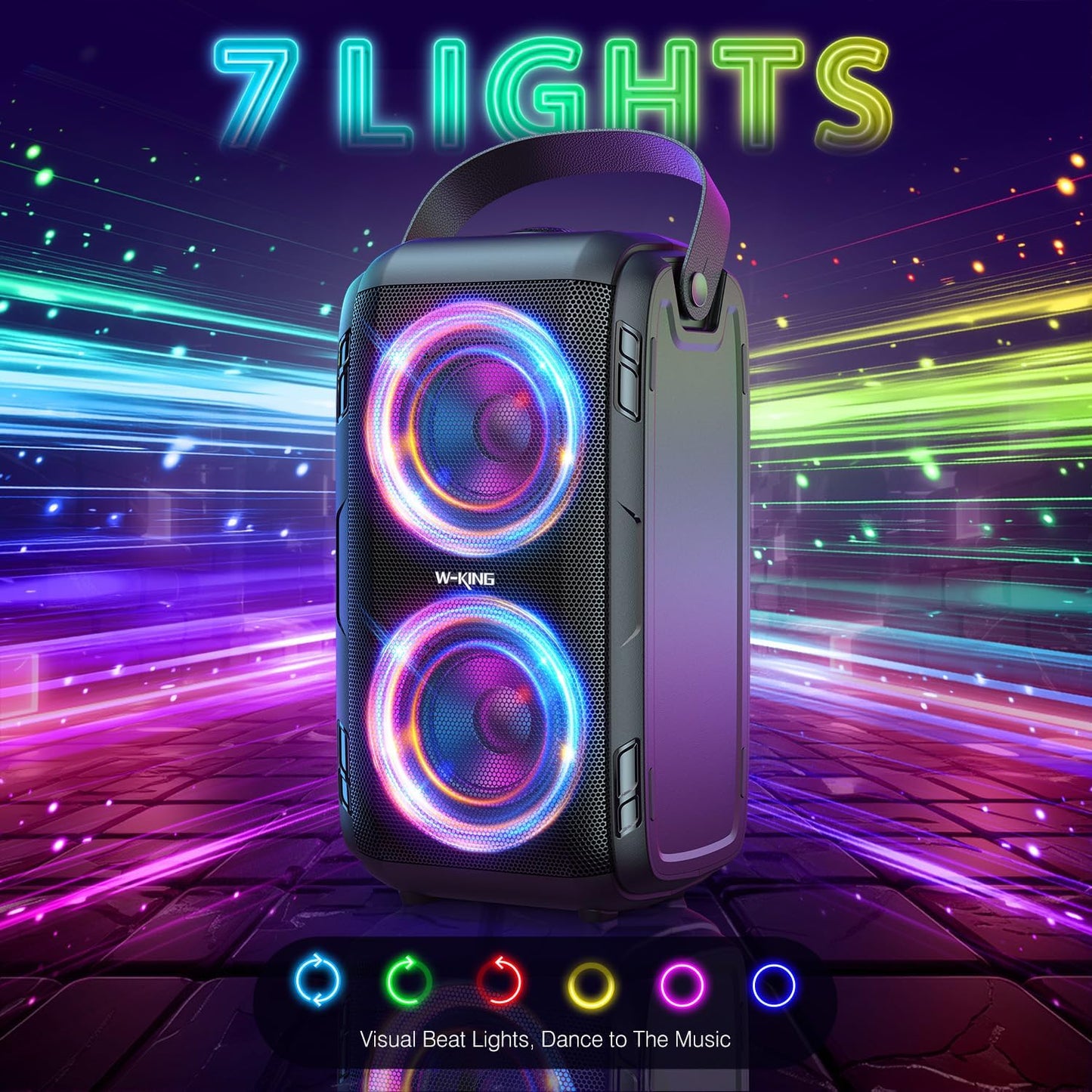 🎵🔥 W-KING T9-2 MEGA BASS Party Speaker | 80W | 105dB | 24H Playtime | LED Lights! 🔥🎵