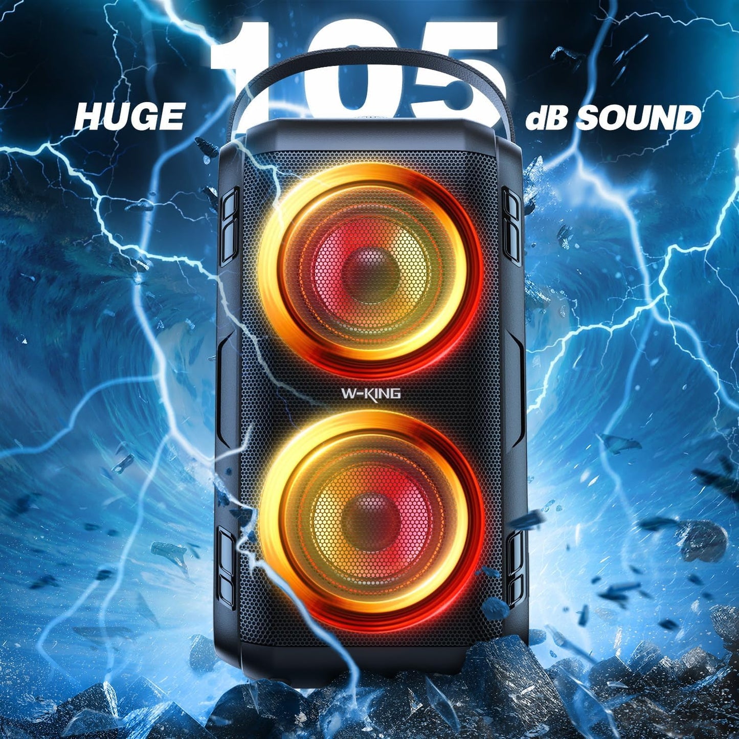 🎵🔥 W-KING T9-2 MEGA BASS Party Speaker | 80W | 105dB | 24H Playtime | LED Lights! 🔥🎵