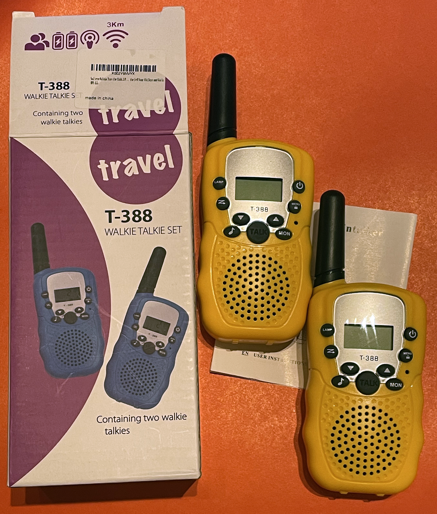 Kids Walkie Talkies Toy (2 Pack) - 22 Channels, 3 km Range