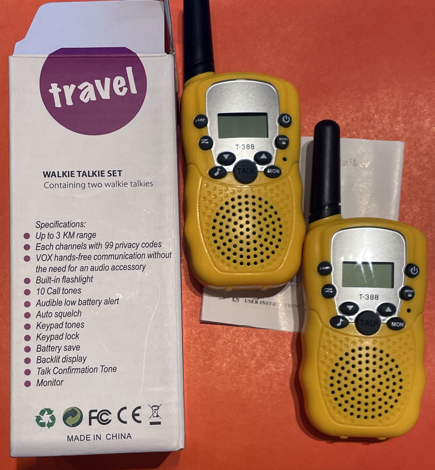 Kids Walkie Talkies Toy (2 Pack) - 22 Channels, 3 km Range