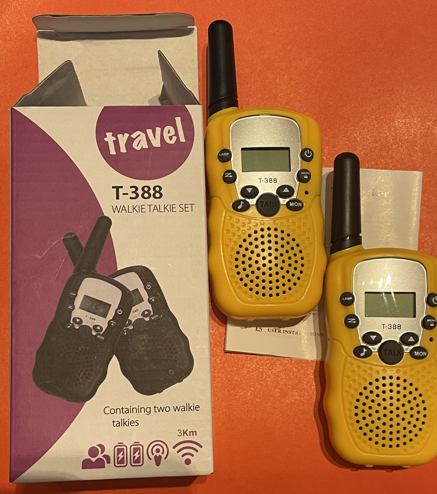 Kids Walkie Talkies Toy (2 Pack) - 22 Channels, 3 km Range