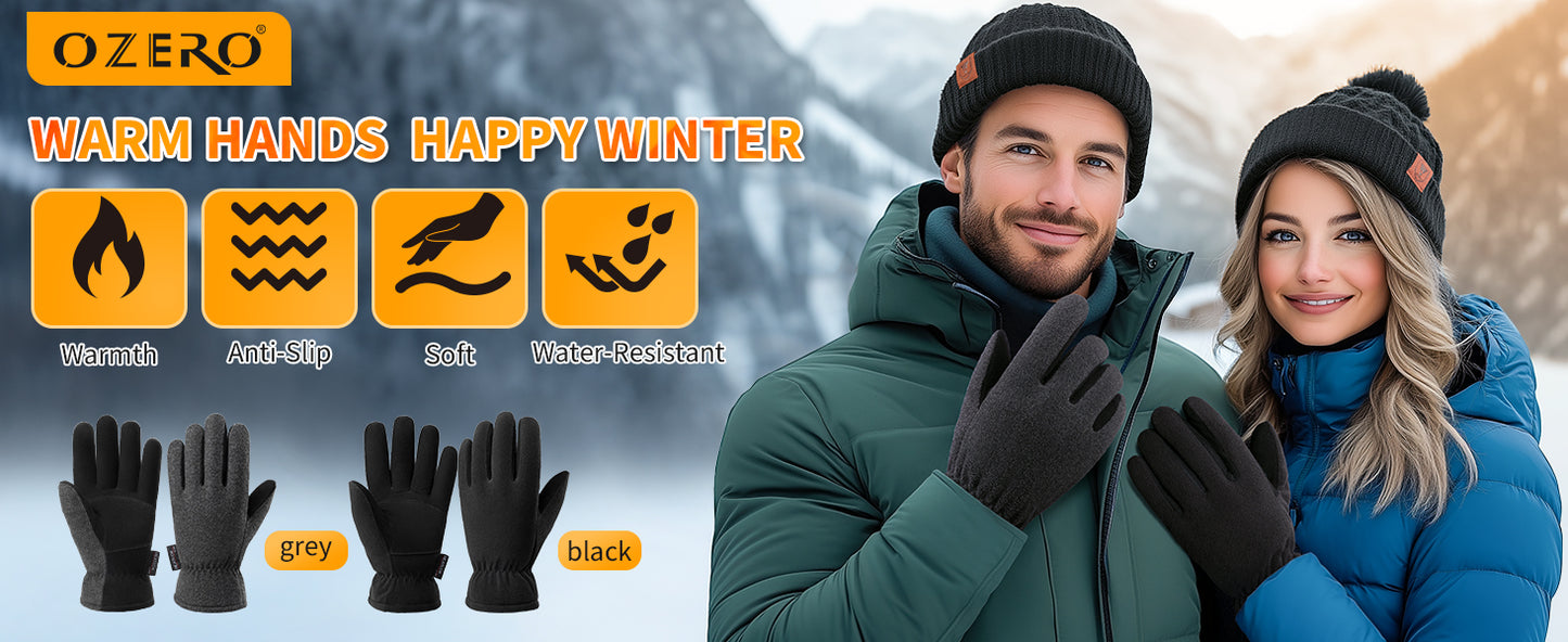 OZERO Winter Gloves for Men & Women ❄️ | Thermal Cold Weather Gloves for Running, Cycling, Driving